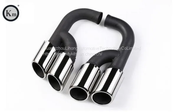Km for Cayenne S Style 958 2011-2014 Exhaust Tip Exhaust Pipes Muffler Tips Tail Pipe Black Titanium photo-4