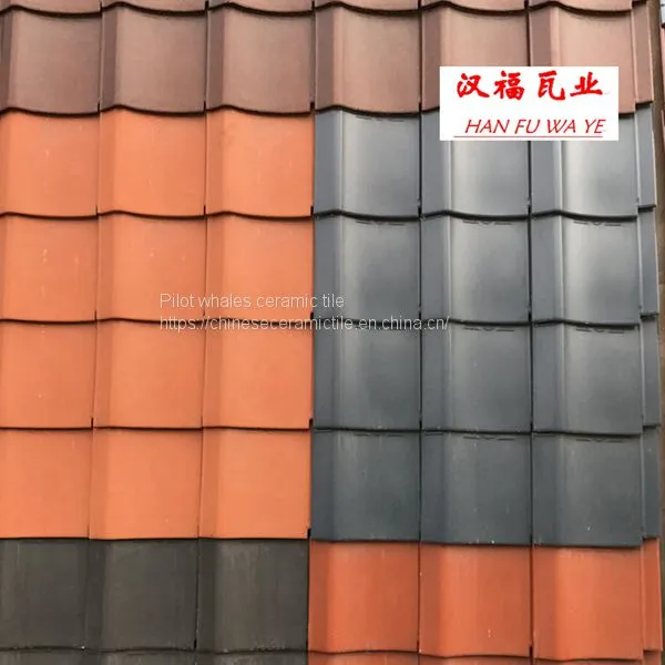 Japanese Style Red & Black Color Ceramic Clay /Ceramic Villa Roof Tiles