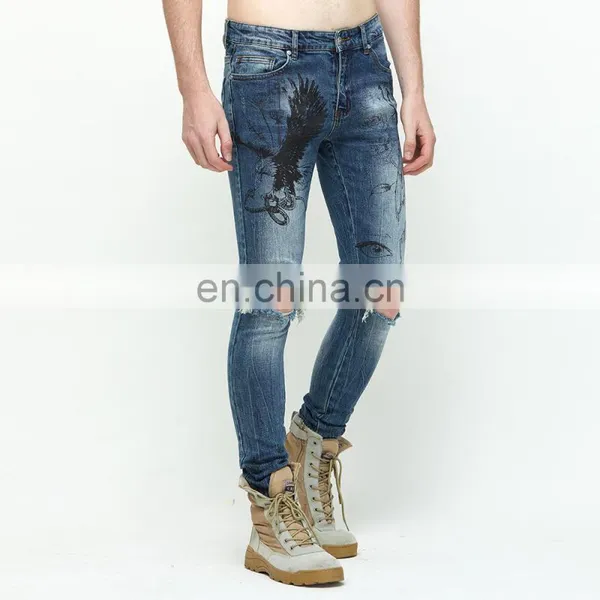 DiZNEW Factory Direct Wholesales Graphic Printing Straight Pants Jeans Man photo-2