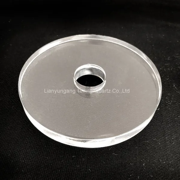 Laser Drilling Circular Clear Quartz Plate Sheet With Hole Optical Quartz Glass Plate Disc photo-4