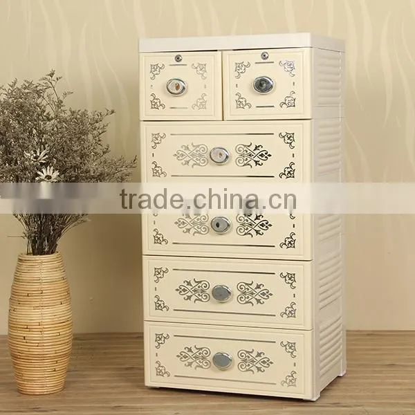 Plastic Storage Cabinet Household Baby Clothes Drawers With Lock photo-5