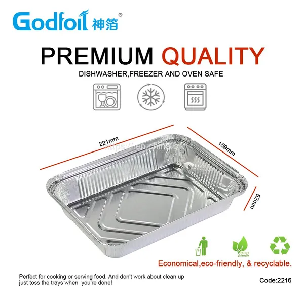 Rectanglar Aluminum Foil Container Wrinkle Wall Container