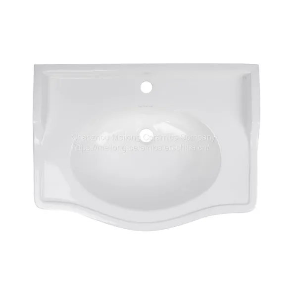 CUPC Bathroom 30 Inches 77cm Rectangle Ceramic Pedestal Sink With Backsplash photo-2