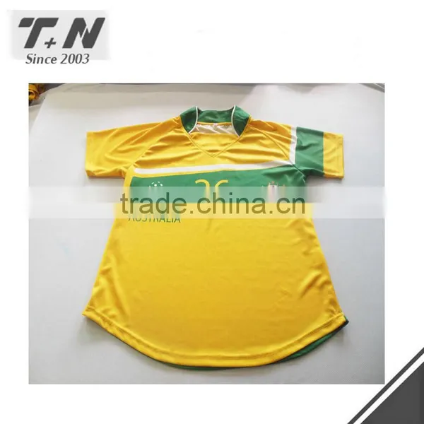 Hot Sale Full Sublimation Printed Rugby Jersey Green and Yellow photo-3