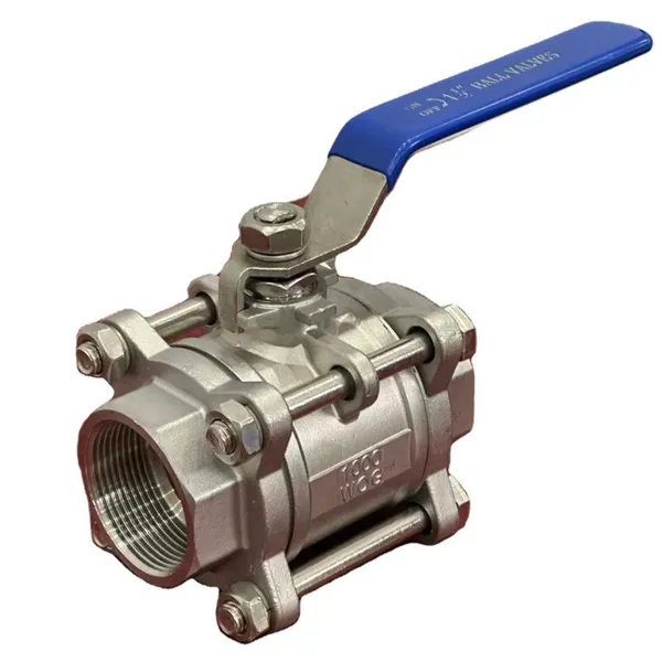 ANSI Full Size Stainless Steel SS 304/316 CF8M Ball Valve Handle 1000 WOG NPT Threaded 3 Way Ball Valve photo-5
