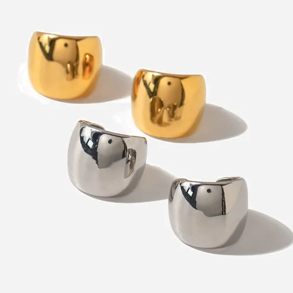 Twist Cross Geometric Stud Earrings With Pearl Onyx Eye in 18K Gold Plated Stainless Steel photo-3