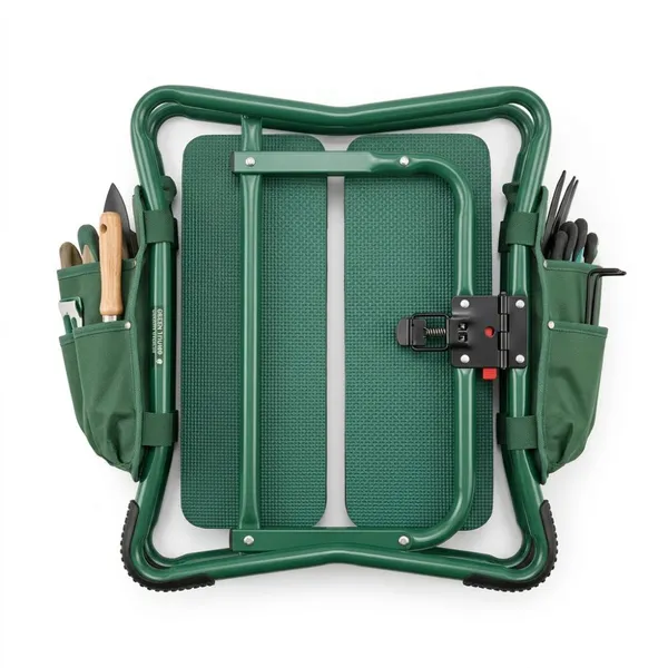 Sturdy Foldable Steel Frame Soft EVA Foam Cushion Portable 2 in 1 Kneeling Stool With Tool Pocket Garden Kneeler Seat photo-5