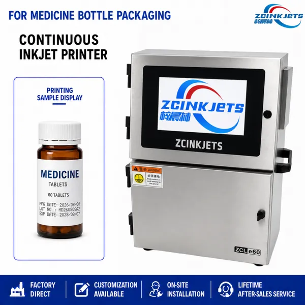 Pharmaceutical Bottle Coding Machine for Drug Plastic Bottles Expiry Date Lot Number Marking