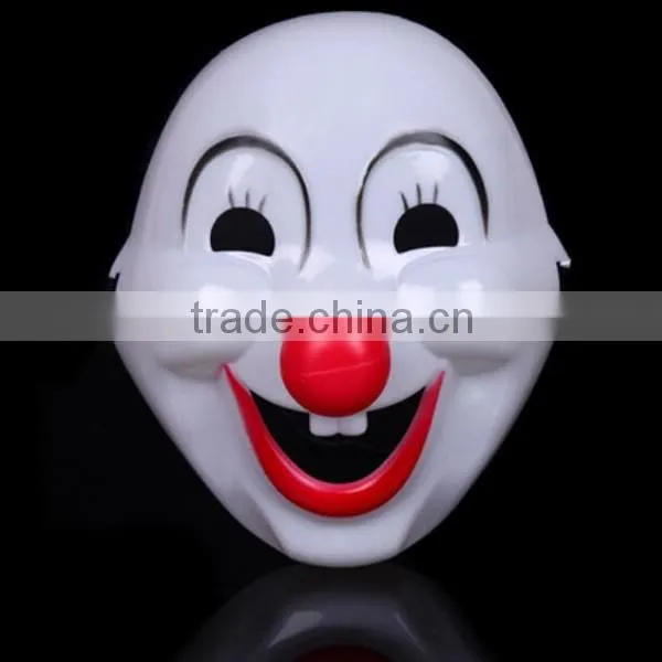 In Stock Cheap Halloween Cute Plastic Clown Mask PVC Party Masks With Red Rose photo-4