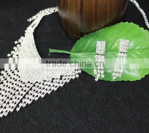 Tassel Glass Crystal Wedding Jewelry Sets for Bridal Beautiful Jewelry Set Wholesale photo-2