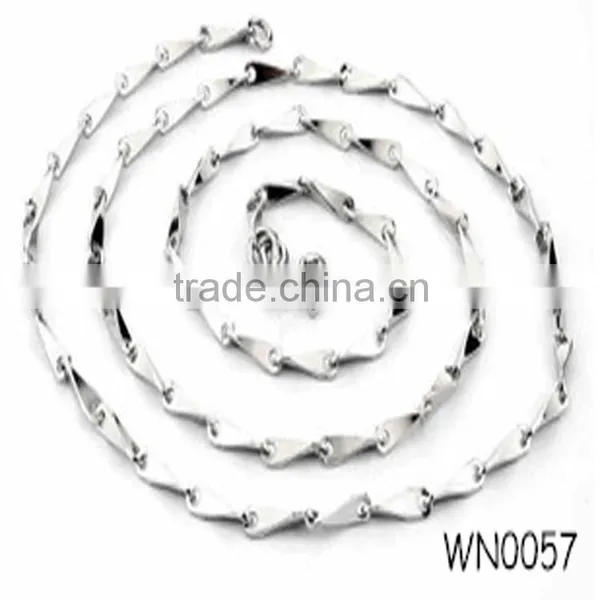 Popular Product 18k White Solid Gold Plated Steel Link Chain Necklace Wholesale