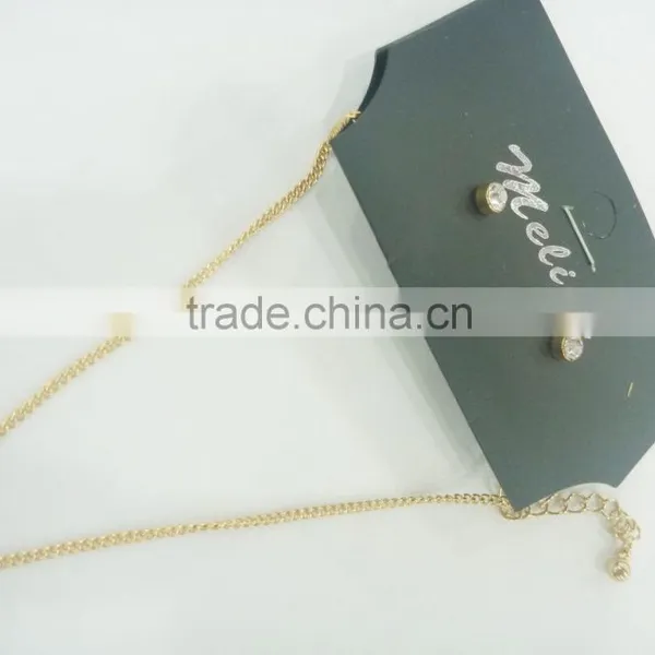 FASHION TEAR DORP STONE PENDANT CHAIN TASSEL NECKLACE EARRING SET photo-3