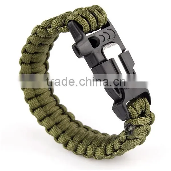 Bracelet Paracord Whistle Gear Flint Fire Starter Kits Outdoor photo-2