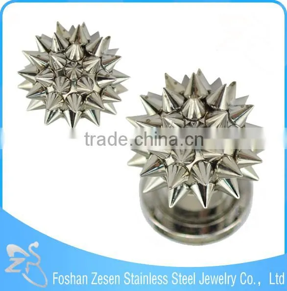 TP011244 New Season Stainless Steel Gold Plating Ear Flesh Tunnel Spikes Body Jewelry photo-4