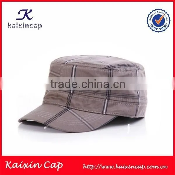 High Quality Wholesale Custom Made Blank Design Your Own Blue Jean Flat Top Military Cap photo-3