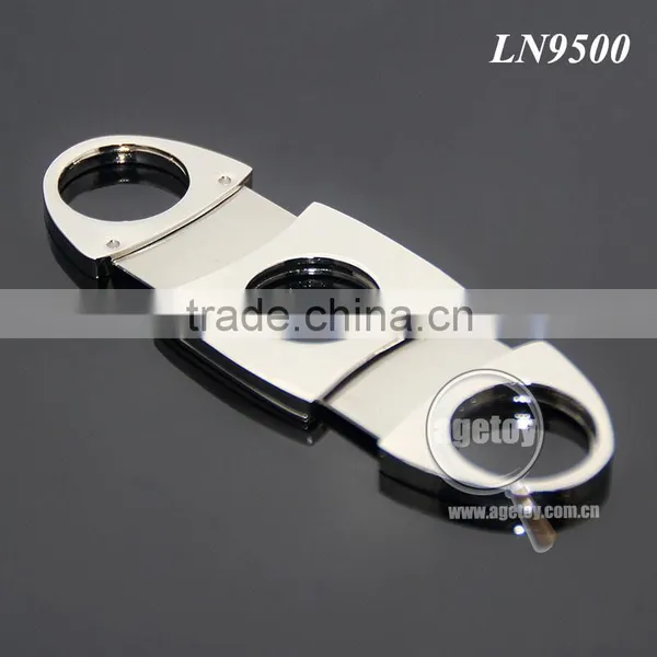 Pocket Portable Oval Cigar Scissors High Quality Silver Stainless Steel Double Blade Knife Super Sharp Metal Cigar Cutter photo-3
