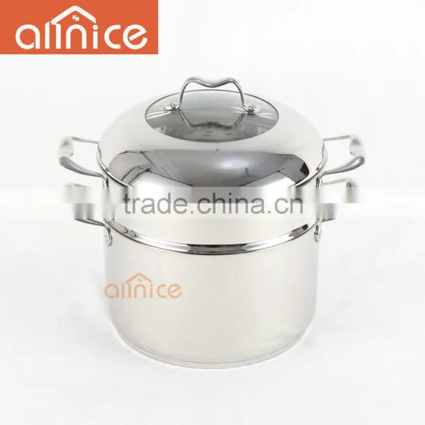 Allnice 6 Quart Pot Cookware With Pasta Insert and Lid, 18/10 Heavy Gauge Stainless Steel, Silver, Dishwasher Safe photo-2