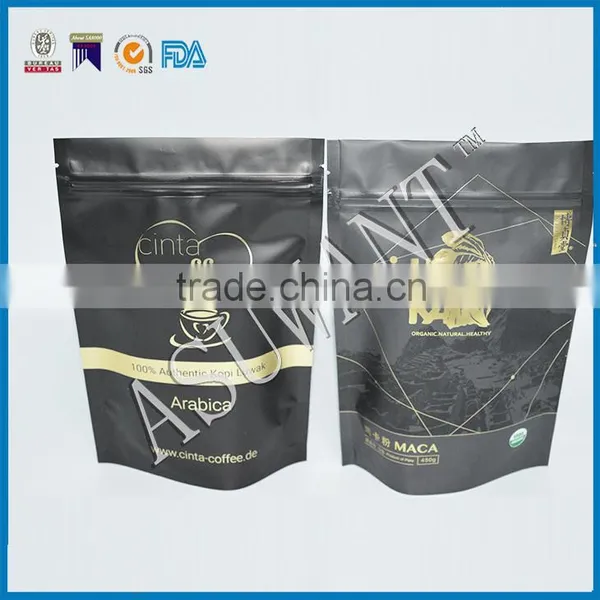 Customized Aluminum Foil Zip Stand Bag Black Color With Window for Food Pouches Printed photo-6