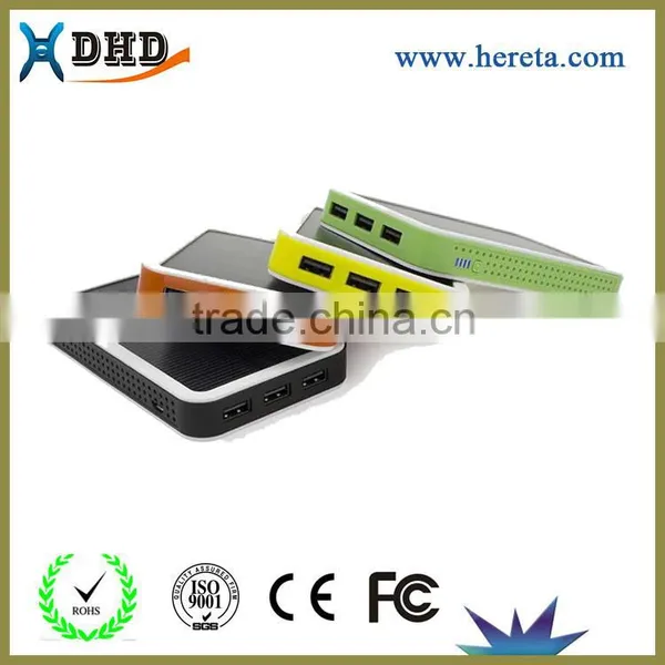 New Arrival Solar Power Bank 12000mah With Three USB Ports