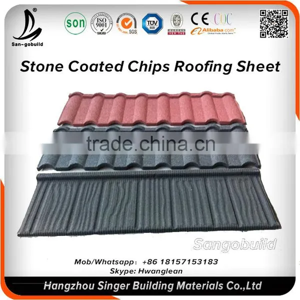 Colorful Clay Roofing Tile Feature/Natural Stone Coated Metal Steel Roofing Tile photo-4