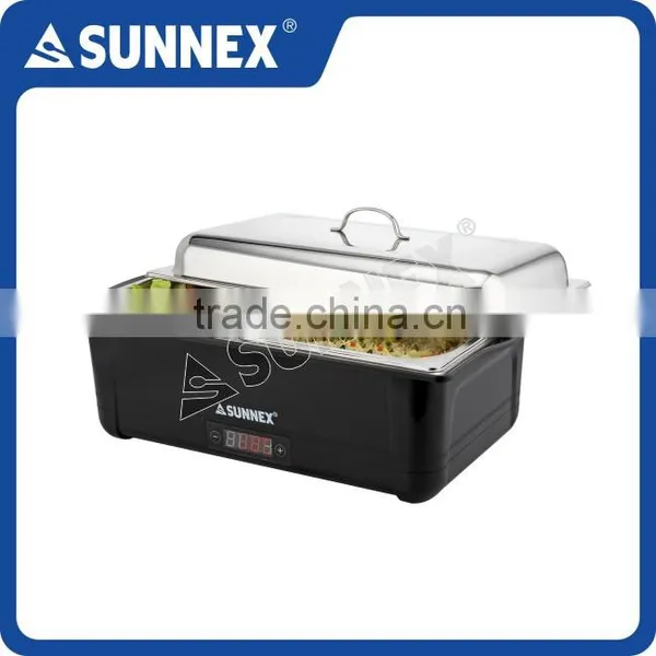 SUNNEX Economy Standard Stainless Steel Cover & Food Pan 4.5Ltr X 2 CE Approved Electric Chafing Dish