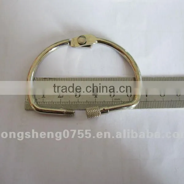 D shape book ring with a screws