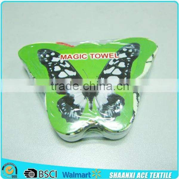 100% Cotton Velour Printing Compressed Beach Towel Flower Shape Compressed Towel on Beach photo-6