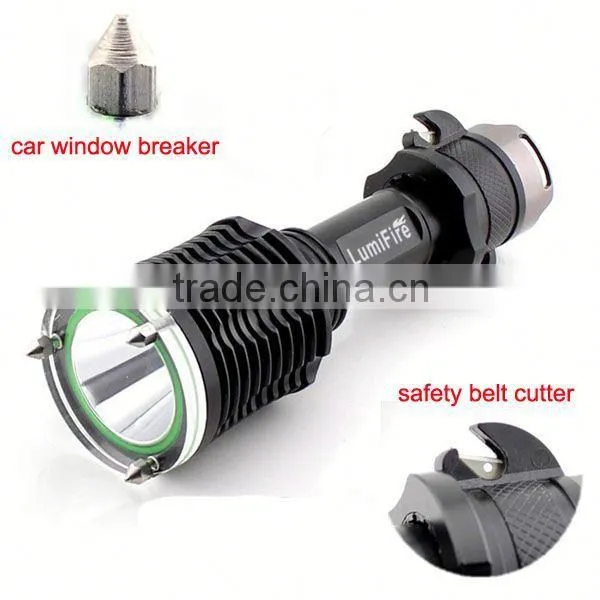 1158 New Design!! XM-L T6 LED Ultra Power Aluminum Torch Light Flashlight With Hammer/ Belt Cutter and Crank Quality Choice photo-6