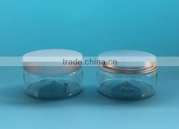 Round Colorful 200ml Plastic PET Jars, 200g Clear PET Plastic Jar With Aluminum Cap photo-2
