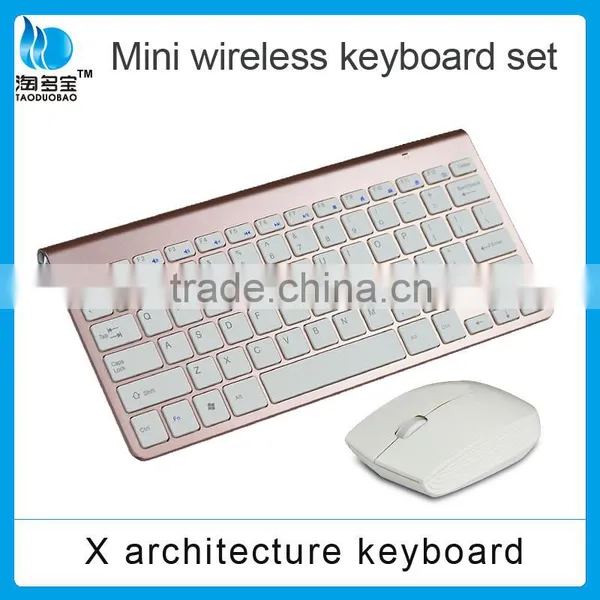 Rose Gold Wireless Multimedia Keyboard and Mouse photo-2
