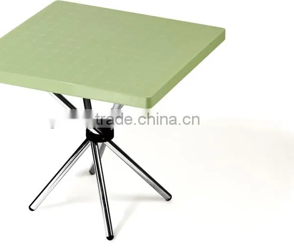 Simple Design Plastic Square Table With Stainless Steel Legs photo-2