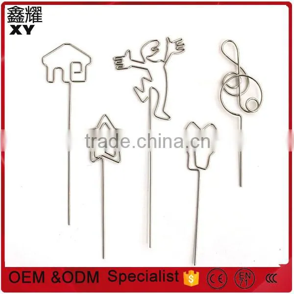 Shenzhen Factory Price Color Long Rod Metal Stick Silver Wire Heart Shape Paper Clips With Spring photo-4