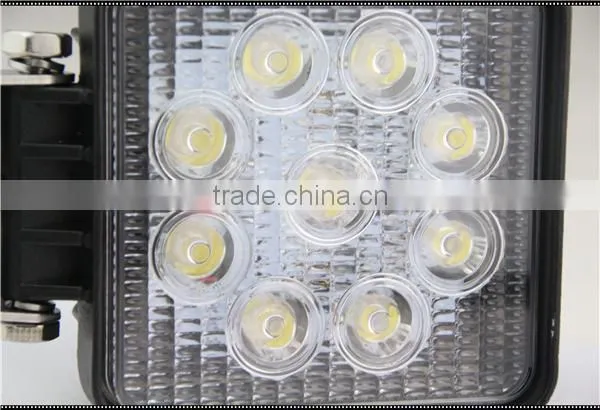 WELL SALE 27W Squar Work Light EPISTAR LED SPOT FLOOD BEAM IP 67 for Car and Motorcycle photo-3