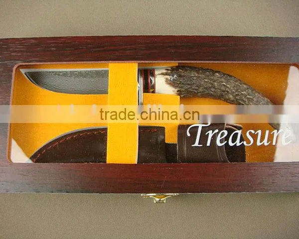 OEM Damascus Blade Material Antlers Handle Collection Boutique Knife photo-5