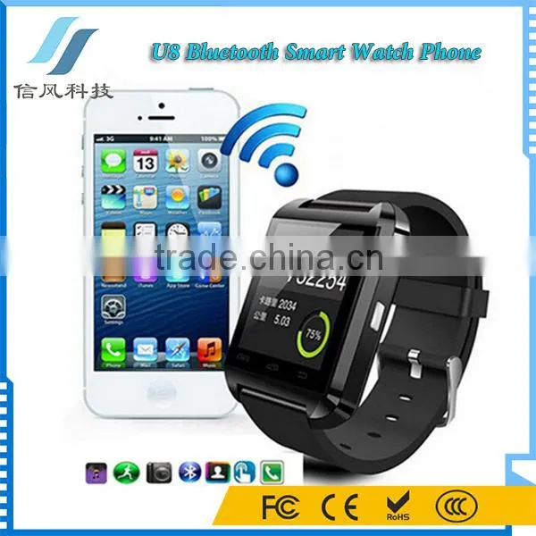 U8 Bluetooth Smart Watch Phone 3G Wifi for Samsung for IPhone for HTC Android IOS Black photo-2