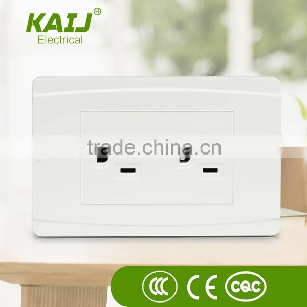 American Standard Double 3 Pin 6 Pin Electrical Female Socket Outlet 10a Wall Socket photo-3