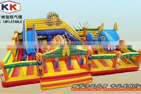 0.55mm Thickness18OZ PVC Tarpaulin Egypt Pyramids Inflatable Fun City Child Climb and Slide Itmes photo-2