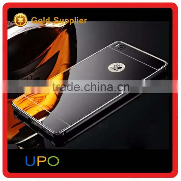 [UPO] Hot Selling Luxury Metal Aluminum Bumper Electroplated PC Cover For Huawei P8 Lite Mirror Case photo-4