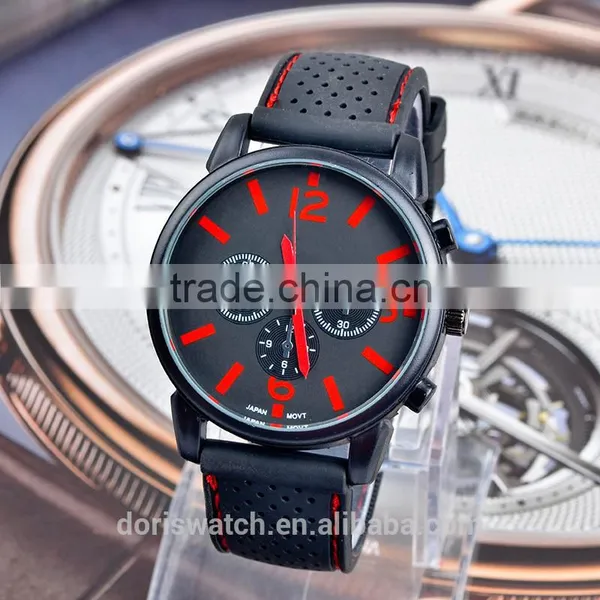 Black Dial Silicone Quartz Analog Water Resistant Shenzhen Sports Watches Men photo-4