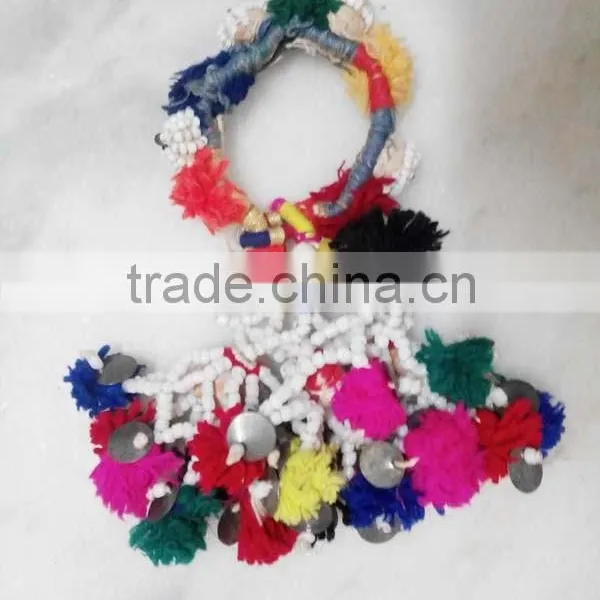 Hanging Decoration Style Gujrati Style Vintage Banjara Pom Pom