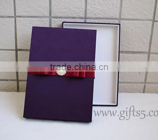 Custom Handmade Luxury Purple Wedding Gift Box for Invitations photo-6