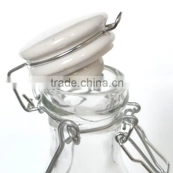 1 Liter Glass Milk Bottle With Lockiing Ceramic Lid photo-6
