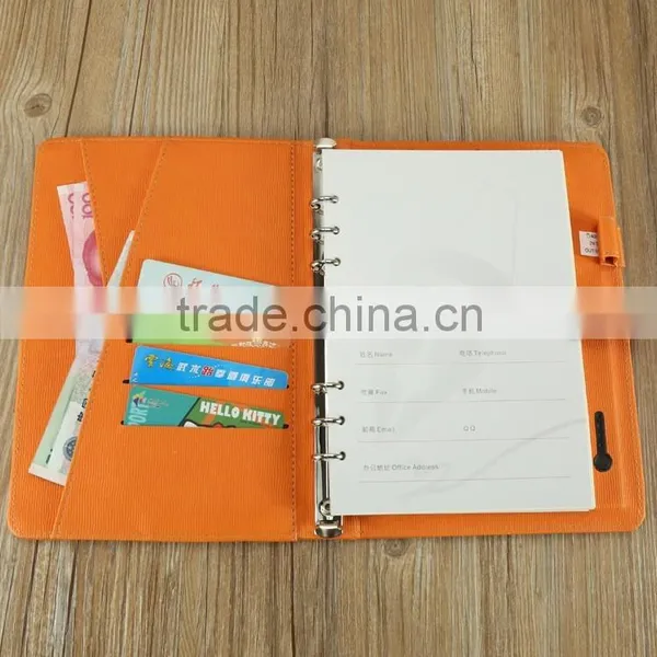 Custom 6 Ring PU Faux Custom Notebook/leather Note Book photo-3