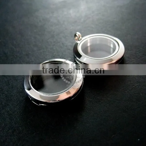 25mm High Quality Round Glass Magnetic Closure Stainless Steel Silver Memory Photo Locket for Charms Floating 1820098 photo-2