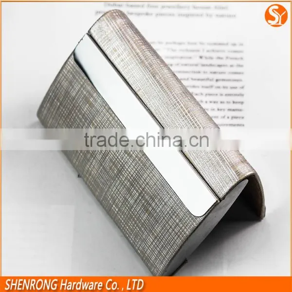 Double Swtichs Opening PU Leather Card Case Holder With Stainless Steel Strip and Magnetic Closure photo-3