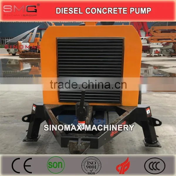 TOP! 60m3/h 80m3/h Diesel Engine Trailer Concrete Pump for Sale With CE Certificated photo-2