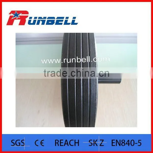8" Black Rubber Trash Bin Wheel and Matchable Axle photo-3
