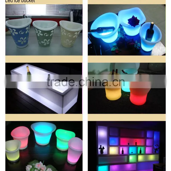 PE Plastic Multicolor Change Lighed up Led Ice Bucket/wine Cooler photo-6