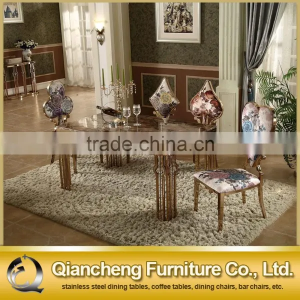 Rose Golden Stainless Steel Dining Table With Crystal Decoration photo-2