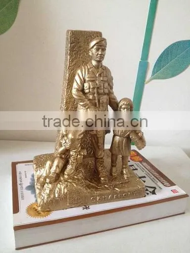 Cast Iron Soldier Sculpture Crafts With Brass Color Finished for Home Decorative photo-2